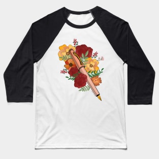 Floral ink pen Baseball T-Shirt